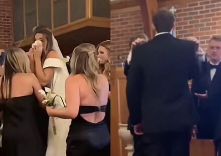 Bride and groomsmen react to wedding day chaos in viral Oklahoma TikTok video