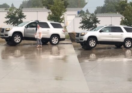 Michigan Woman Drives Over Massive Rock In Gas Station Parking Lot