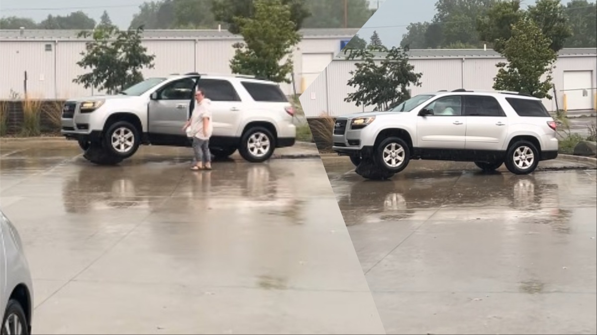 Michigan Woman’s Unfortunate Gas Station Situation Leaves Social Media In Tears: ‘Stuck Between A Rock And A Hard Place’ Michigan Woman Drives Over Massive Rock In Gas Station Parking Lot