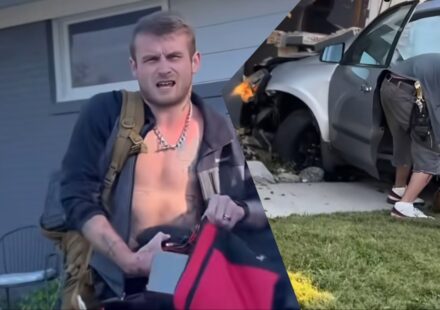 Indiana Man Crashes His Car Into A Person's House